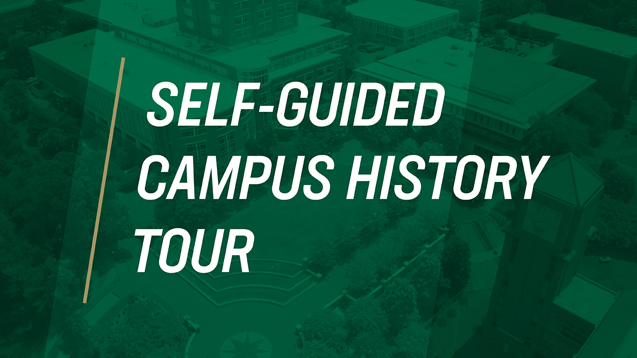 graphic with wording: Self-Guided Campus History Tour