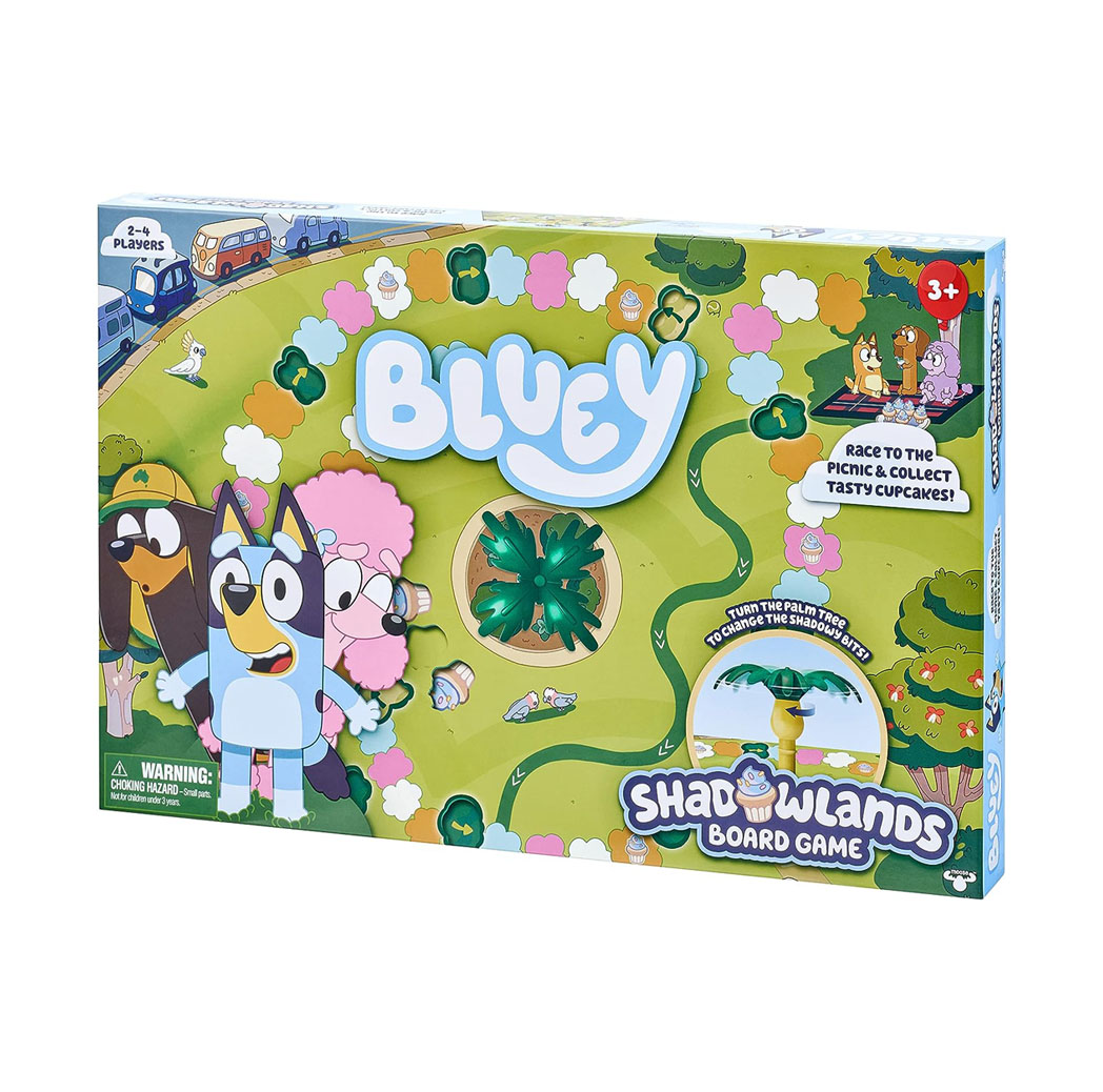Board game box with characters from Bluey