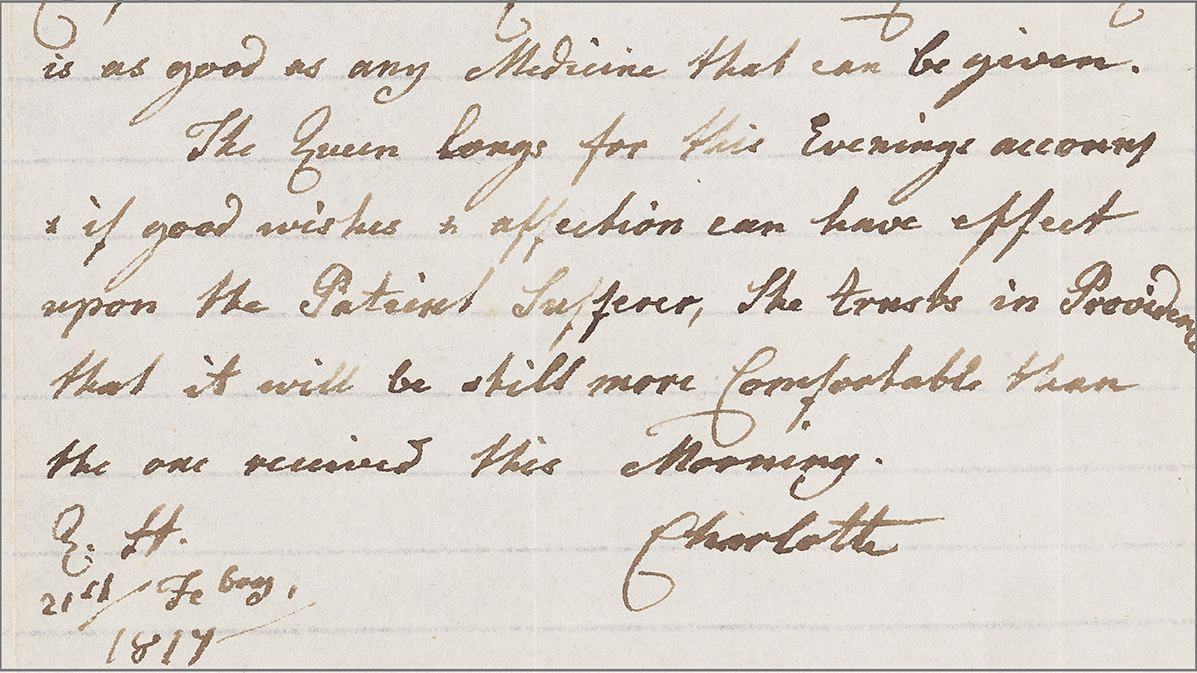 Queen Charlotte Letter excerpt