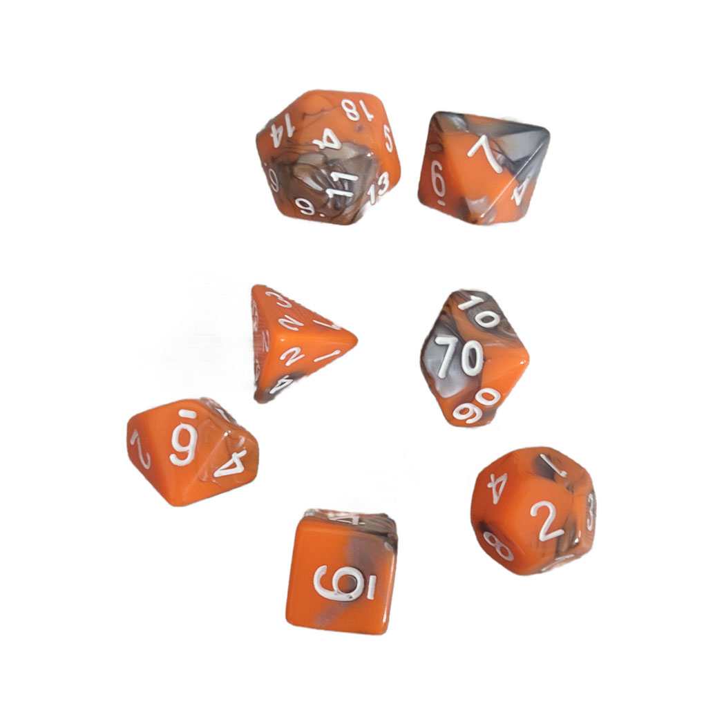 Set of seven dice