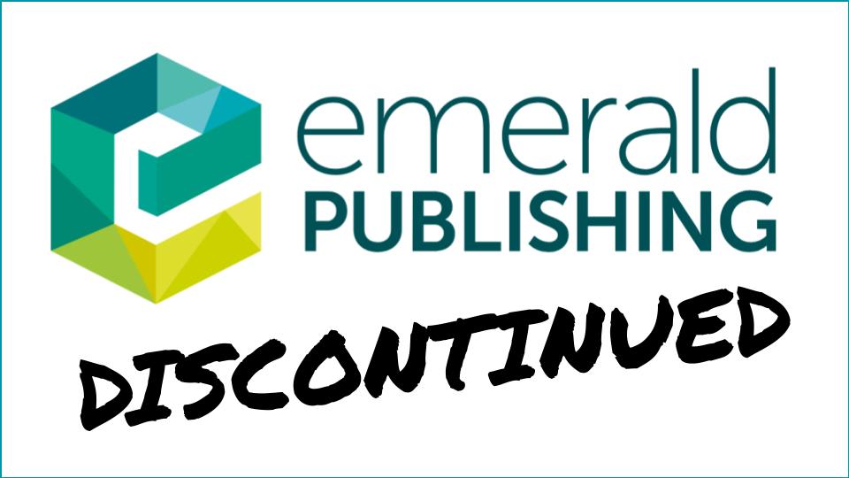 Emerald Publishing discontinued