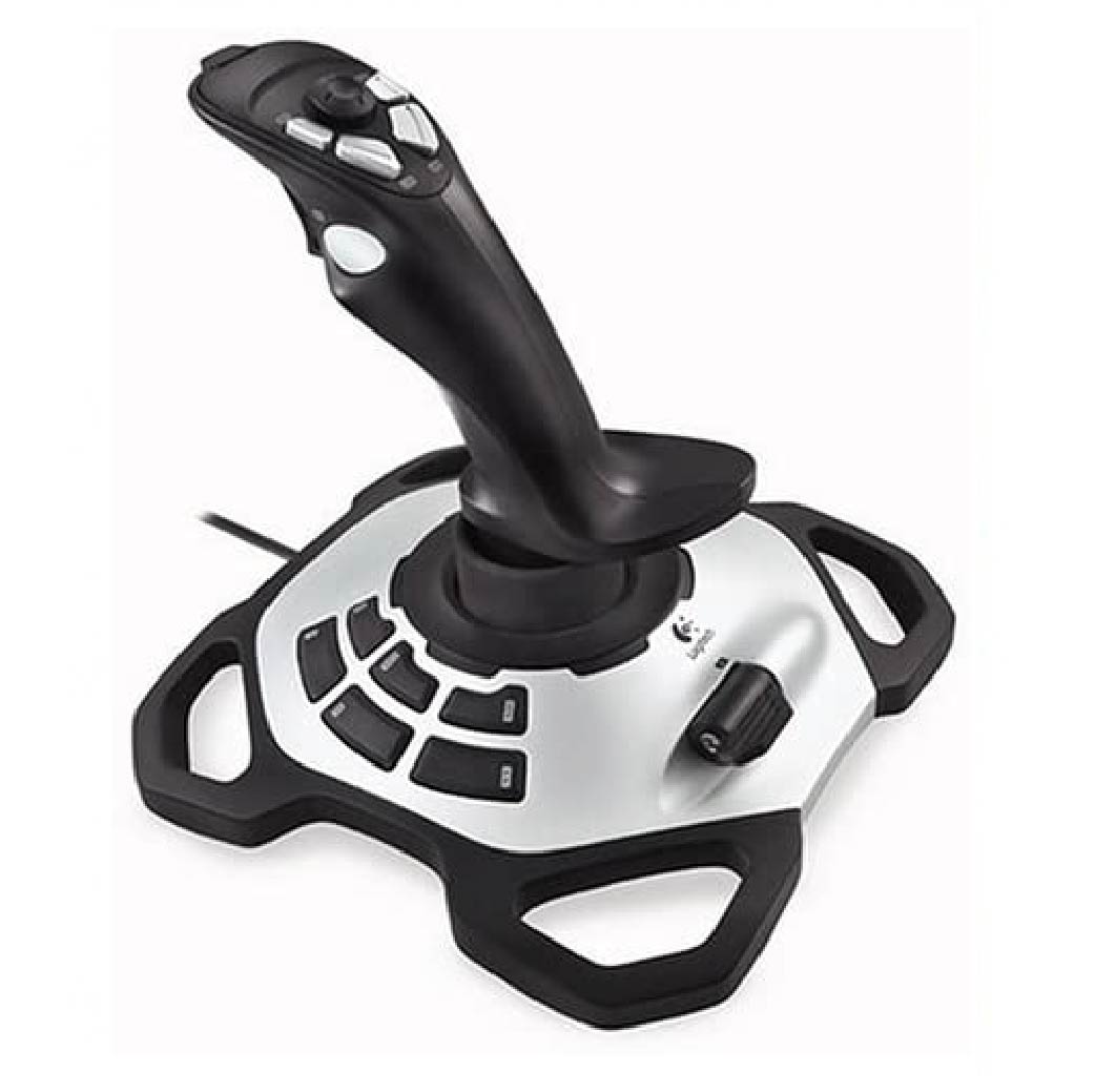 joystick with white base and black handle