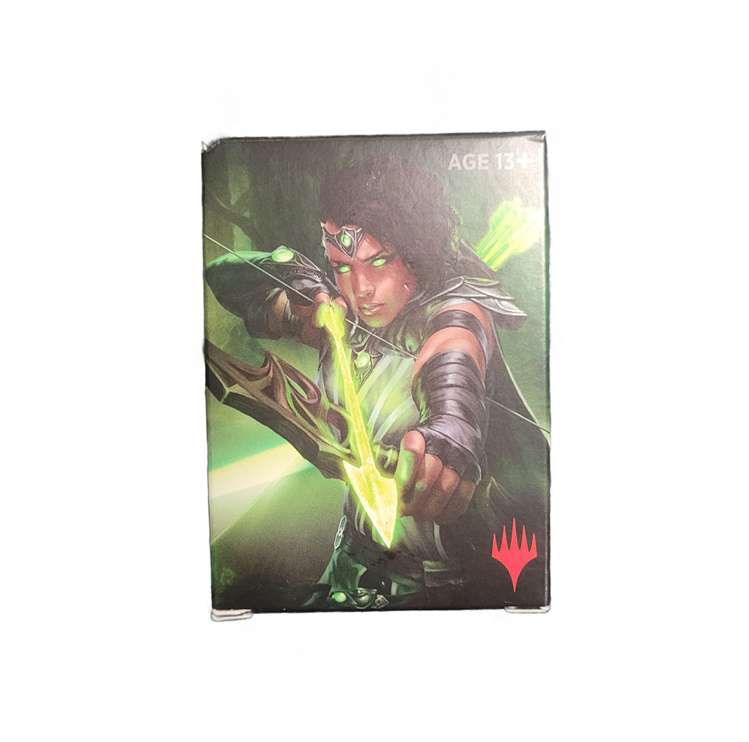 Card game box with green mage illustration