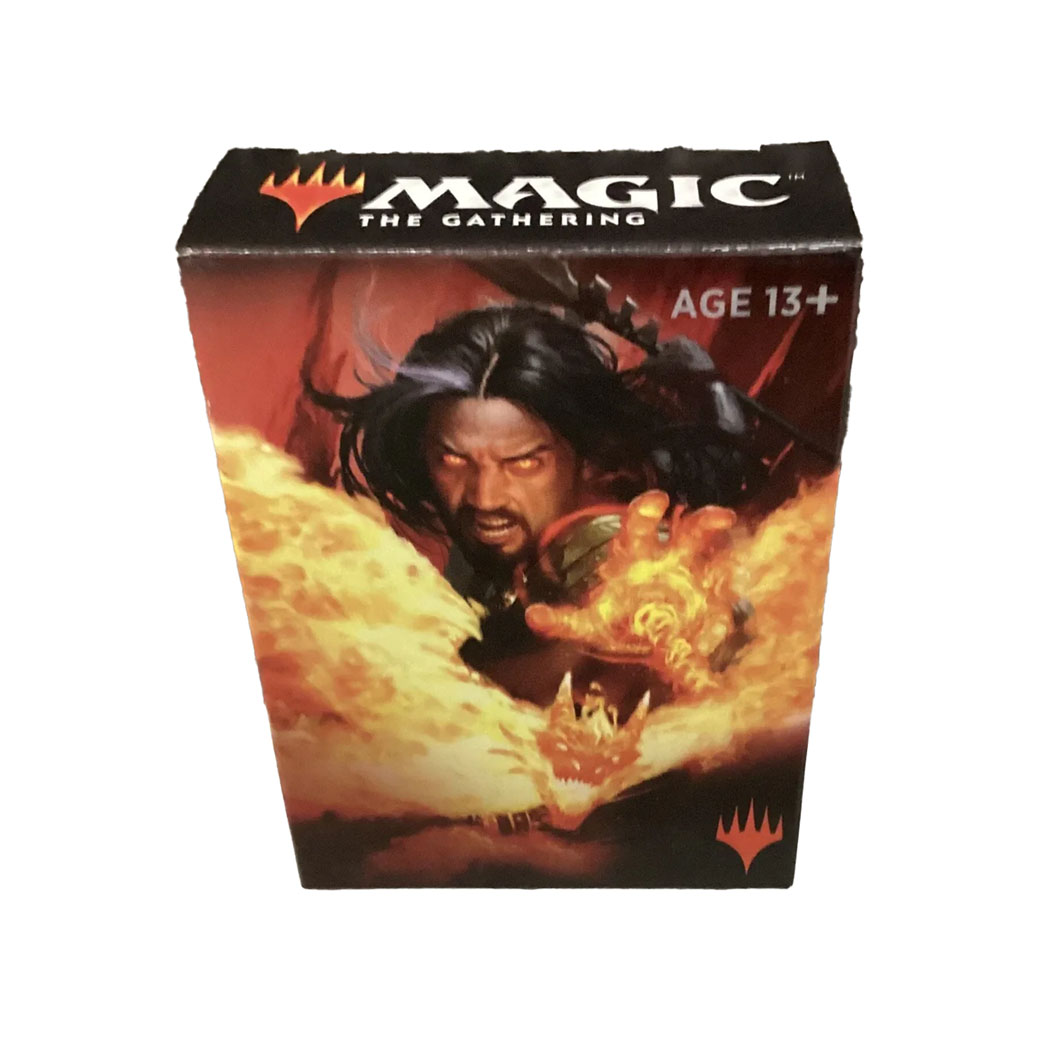 Card game box with illustration of a red mage