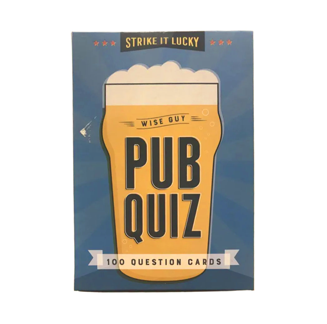 Quiz game box with an illustration of a glass of beer