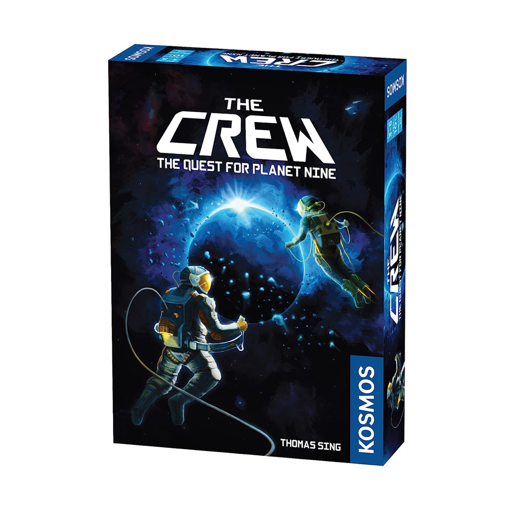 Card game box with a space illustration