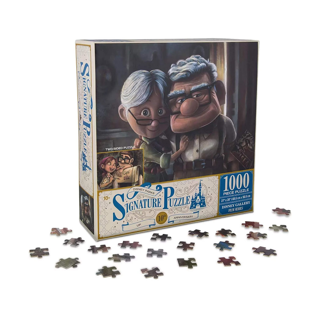 Puzzle box with an image of two characters from Disney's Up