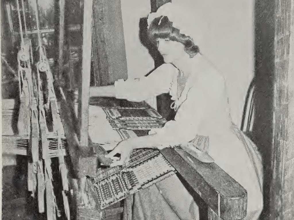 Image: Ann Williams weaves the Alexander Family Kentucky Beauty on the loom at the Hezekiah Alexander Homesite in Charlotte (detail).