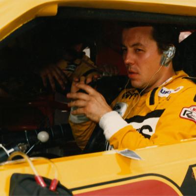 Alan Kulwicki in his racing car