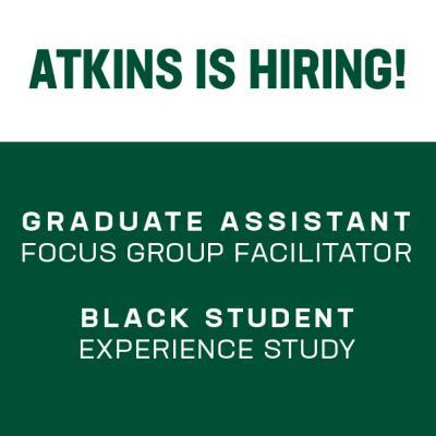 Slide saying Atkins is hiring