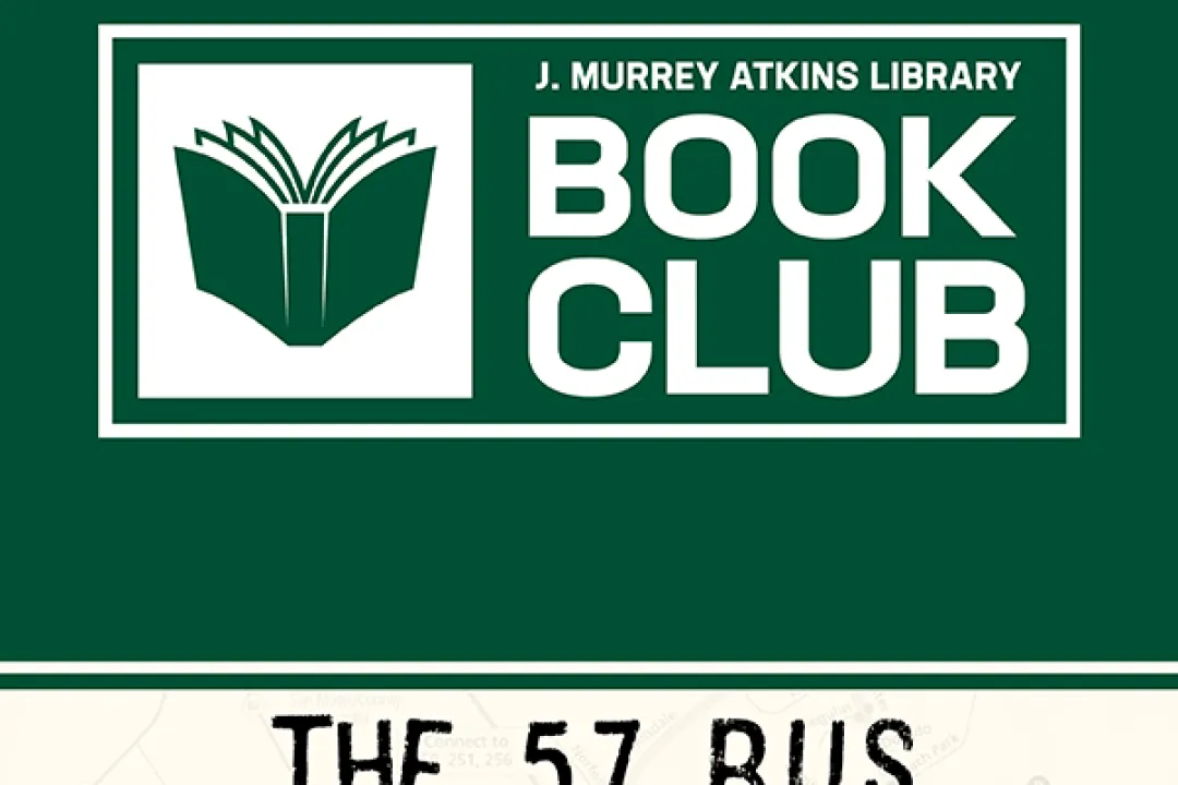 Graphic: Atkins Book Club with image from the books cover