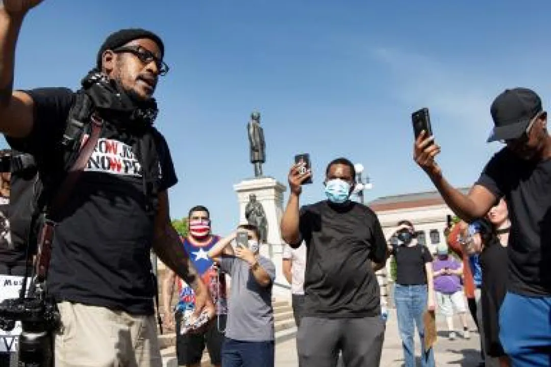 Photo of Alvin Jacobs at a demonstration
