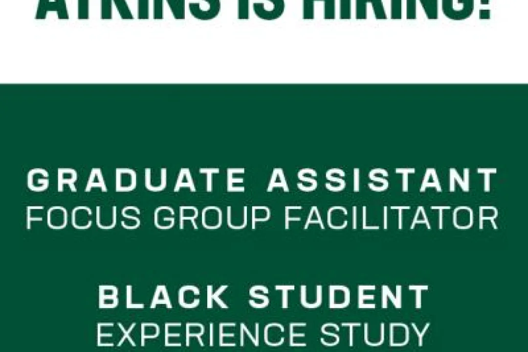 Slide saying Atkins is hiring