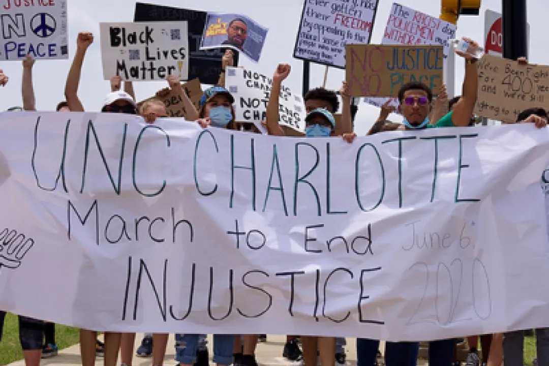 Photo of UNC Charlotte March to End Injustice, June, 2020