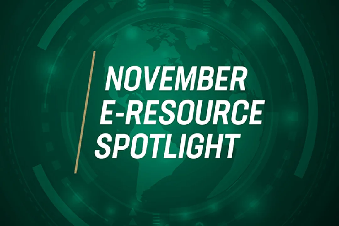 November e-resource spotlight graphic