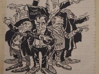 Political cartoon about desegregation