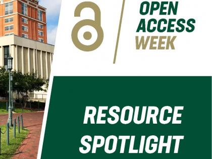 Open Access Week logo, with text "Resource Spotlight"