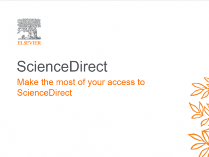 A promotional image for Science Direct that reads "Make the most of your access to Science Direct"